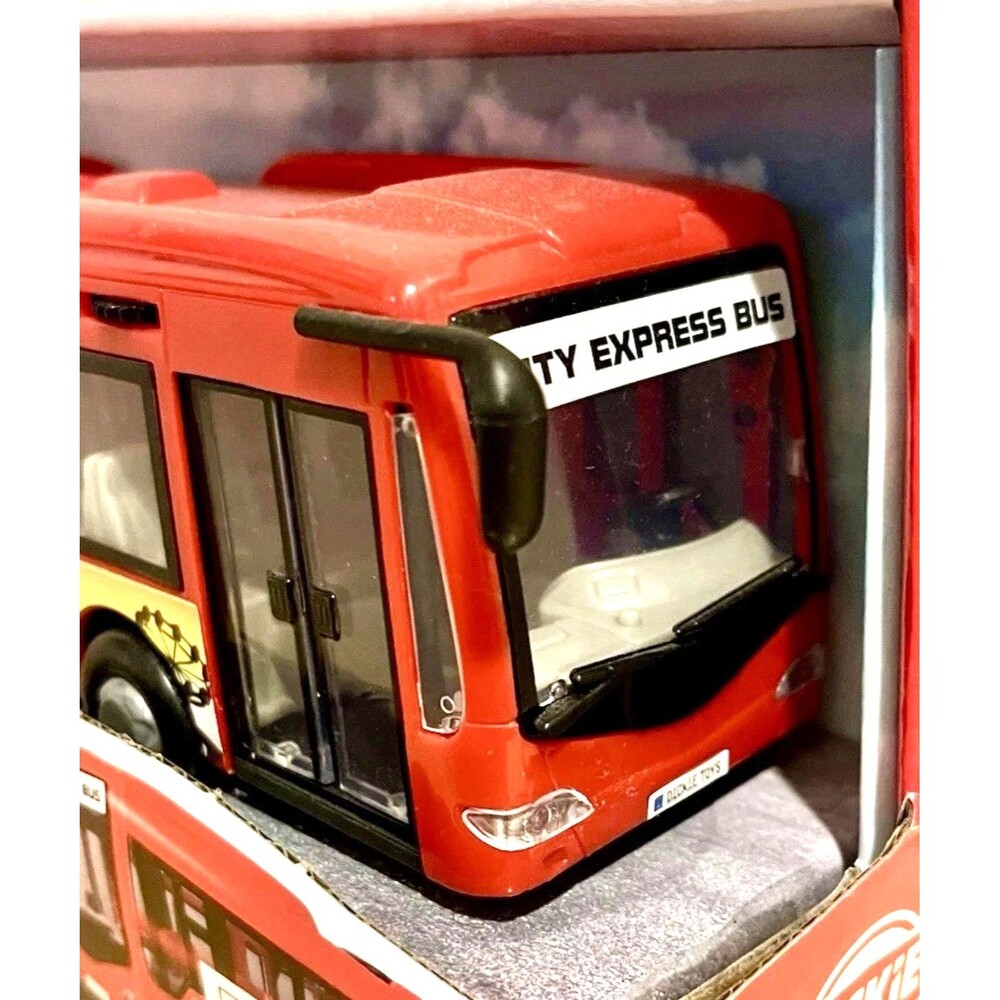 Dickie Toys City Express Bus Double Line Doors Open Close 18” New